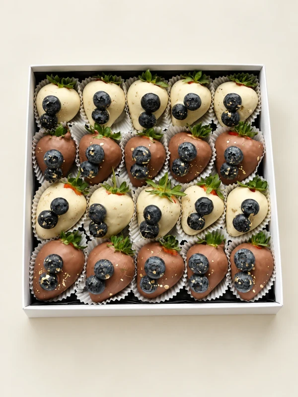 Клубничный бокс "Berry" — «Клубничный бокс Berry» — клубничный бокс Dolce Sweets из 10 ягод клубники в белом шоколаде, 10 ягод…